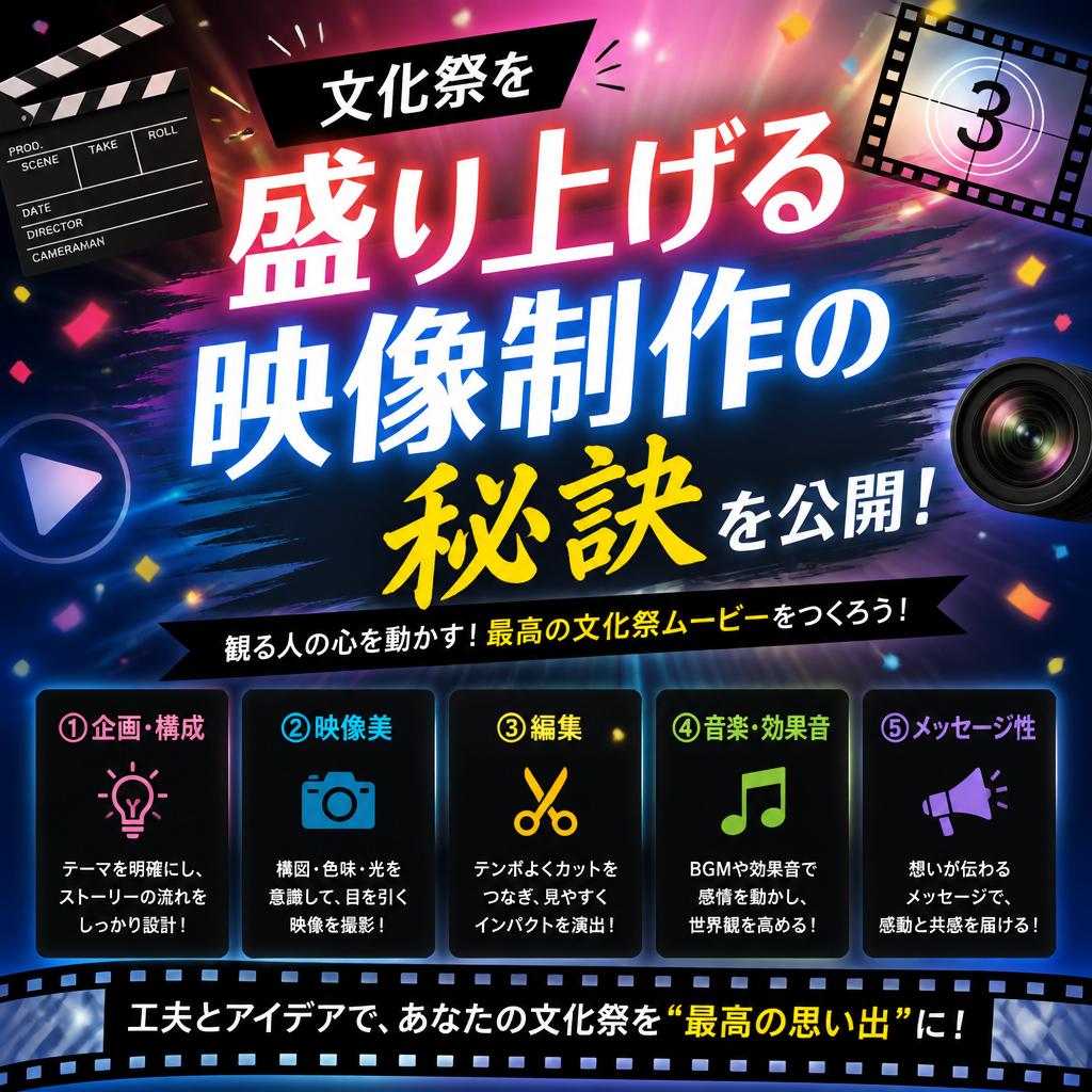 文化祭を盛り上げる映像制作の秘訣を公開！